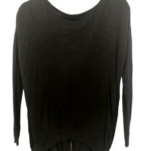 Vertical Design Black Sweater with Exposed Zipper in Back. Size S.